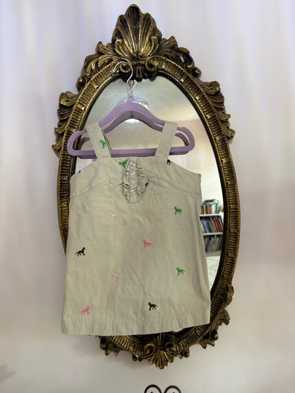 Toddler Equestrian Khaki Dress, 3T